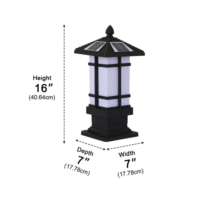 Solar Fence Post Lights - Black Vintage Mission-Style Outdoor Lighting for Decks, Patios, and Gardens