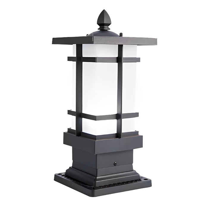 Solar Fence Post Lights - Black Vintage Mission-Style Outdoor Lighting for Decks, Patios, and Gardens