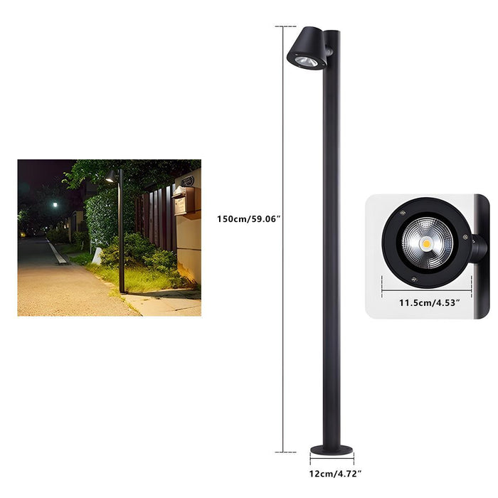 Waterproof Flash Black Column Outdoor Street Pole Light - Landscape Lamp Post, Garden Pathway Driveway Yard