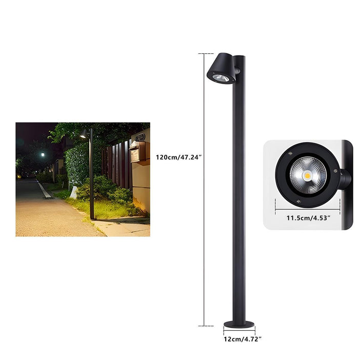 Waterproof Flash Black Column Outdoor Street Pole Light - Landscape Lamp Post, Garden Pathway Driveway Yard