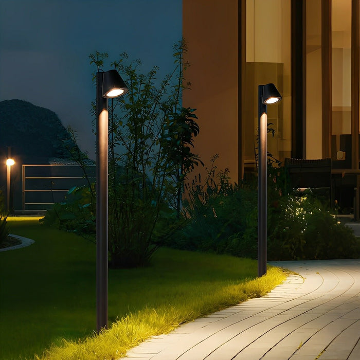 Waterproof Flash Black Column Outdoor Street Pole Light - Landscape Lamp Post, Garden Pathway Driveway Yard