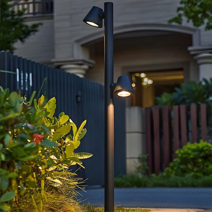 Waterproof Flash Black Column Outdoor Street Pole Light - Landscape Lamp Post, Garden Pathway Driveway Yard
