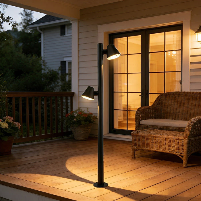 Waterproof Flash Black Column Outdoor Street Pole Light - Landscape Lamp Post, Garden Pathway Driveway Yard