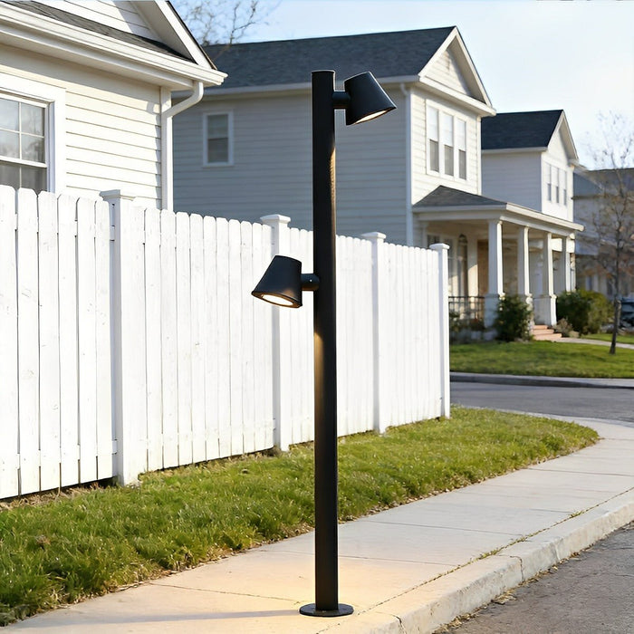 Waterproof Flash Black Column Outdoor Street Pole Light - Landscape Lamp Post, Garden Pathway Driveway Yard