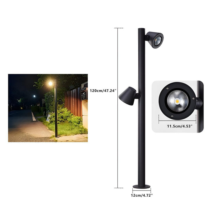 Waterproof Flash Black Column Outdoor Street Pole Light - Landscape Lamp Post, Garden Pathway Driveway Yard