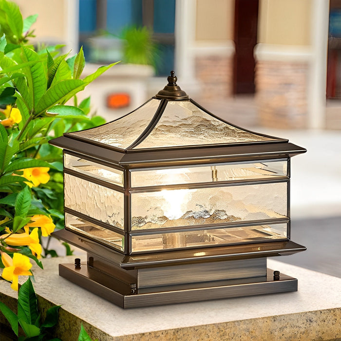 Waterproof Vintage Outdoor Fence Post Light - Classic Design, Durable Construction