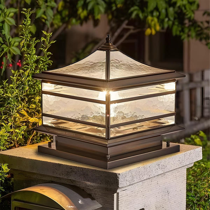 Waterproof Vintage Outdoor Fence Post Light - Classic Design, Durable Construction