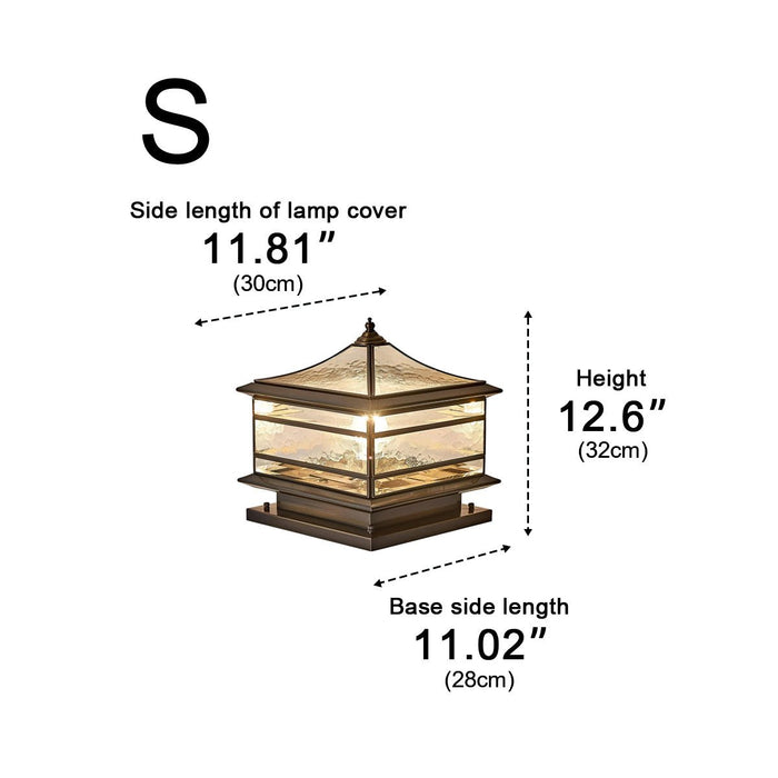 Waterproof Vintage Outdoor Fence Post Light - Classic Design, Durable Construction
