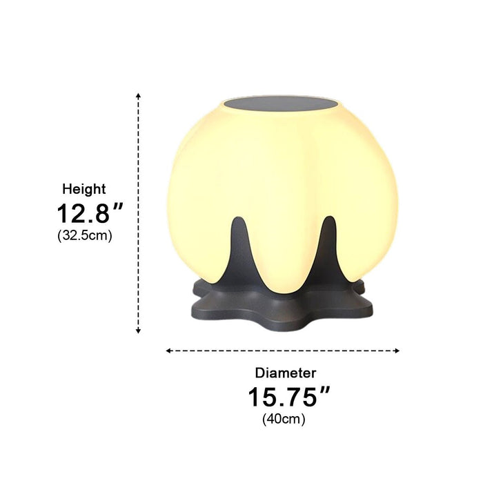 Solar Globe Outdoor Post Light - Modern Lotus Design, Waterproof LED Pillar Lamp for Garden, Patio, Fence