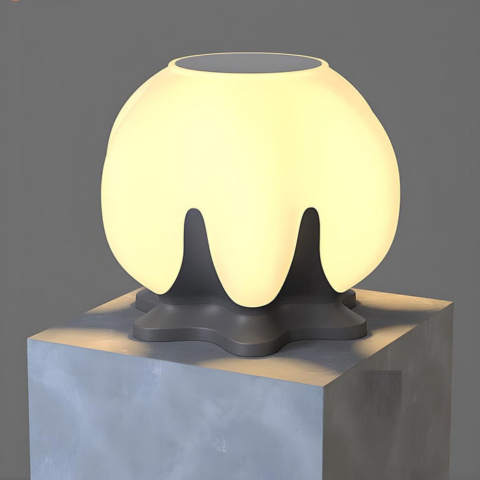 Solar Globe Outdoor Post Light - Modern Lotus Design, Waterproof LED Pillar Lamp for Garden, Patio, Fence