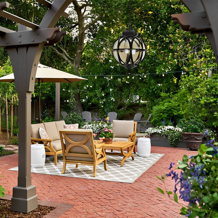 Waterproof Globe Outdoor Hanging Pendant Light - Weather Resistant, Patio Lighting, Garden Decor
