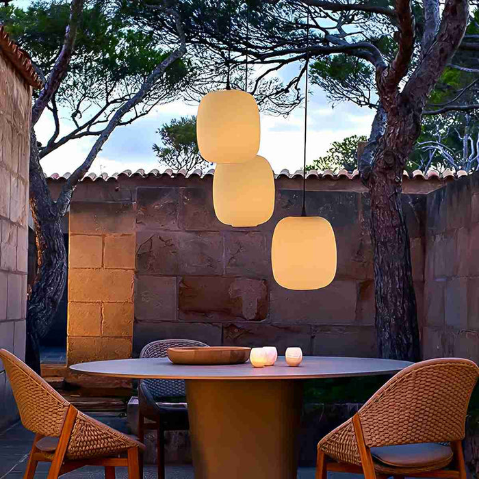 Waterproof Hanging Outdoor Pendant Light - Japanese Sky Lantern Design, Weatherproof