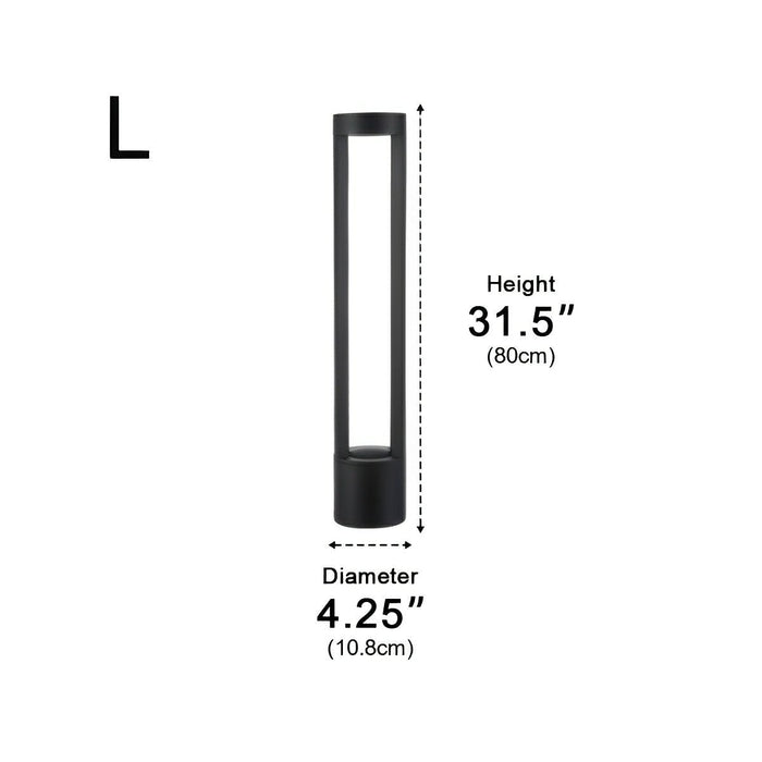 Hollow Cylindrical LED Lamp Post Light - Outdoor Pathway Lighting / Garden Pole Fixture, Waterproof