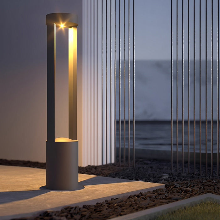 Hollow Cylindrical LED Lamp Post Light - Outdoor Pathway Lighting / Garden Pole Fixture, Waterproof