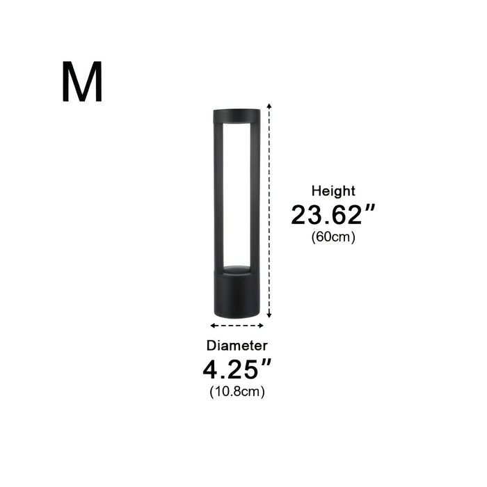 Hollow Cylindrical LED Lamp Post Light - Outdoor Pathway Lighting / Garden Pole Fixture, Waterproof