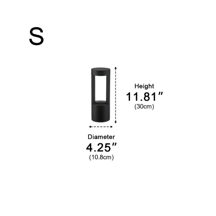 Hollow Cylindrical LED Lamp Post Light - Outdoor Pathway Lighting / Garden Pole Fixture, Waterproof