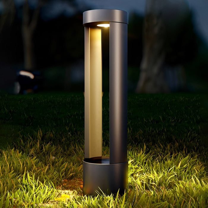 Hollow Cylindrical LED Lamp Post Light - Outdoor Pathway Lighting / Garden Pole Fixture, Waterproof