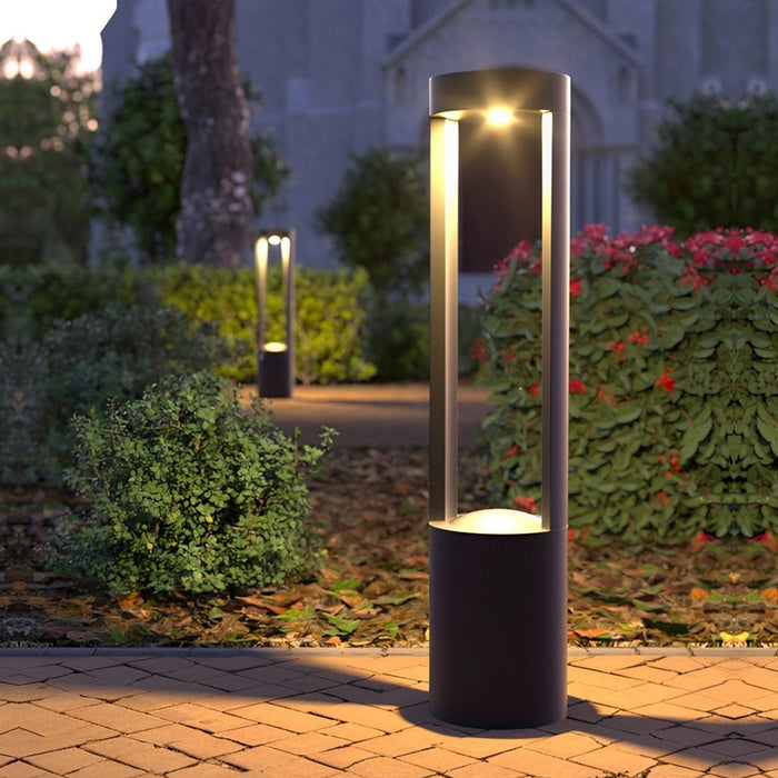 Hollow Cylindrical LED Lamp Post Light - Outdoor Pathway Lighting / Garden Pole Fixture, Waterproof