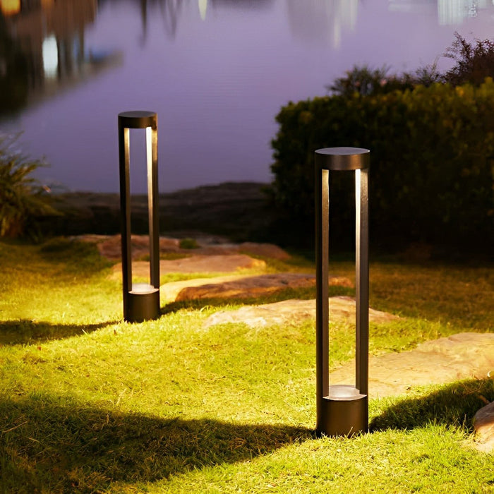 Hollow Cylindrical LED Lamp Post Light - Outdoor Pathway Lighting / Garden Pole Fixture, Waterproof