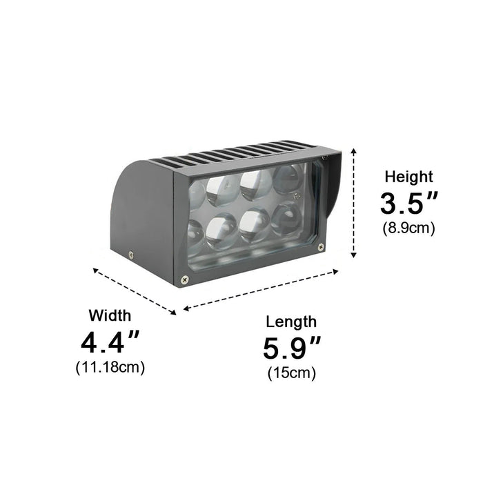 Waterproof IP65 LED Modern Architectural Wall Light, Exterior/Building Spotlight, Die Cast Aluminum Sconce