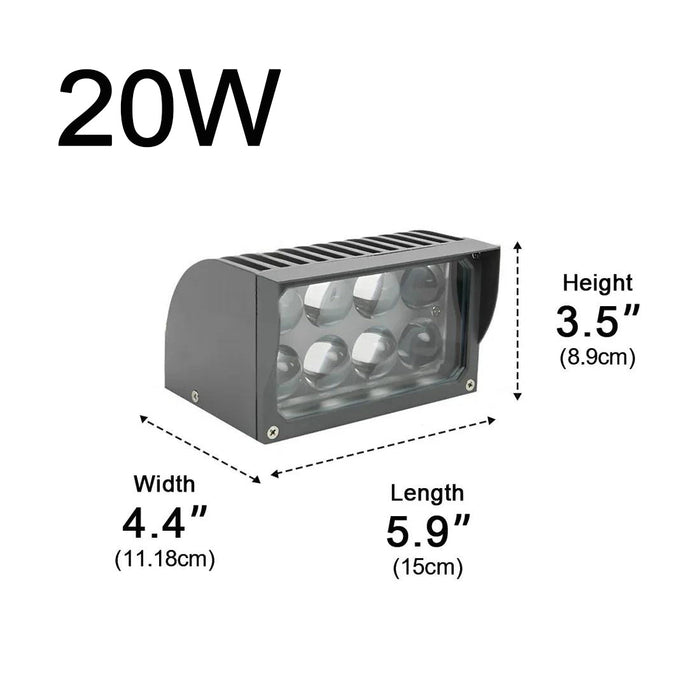 Waterproof IP65 LED Modern Architectural Wall Light, Exterior/Building Spotlight, Die Cast Aluminum Sconce