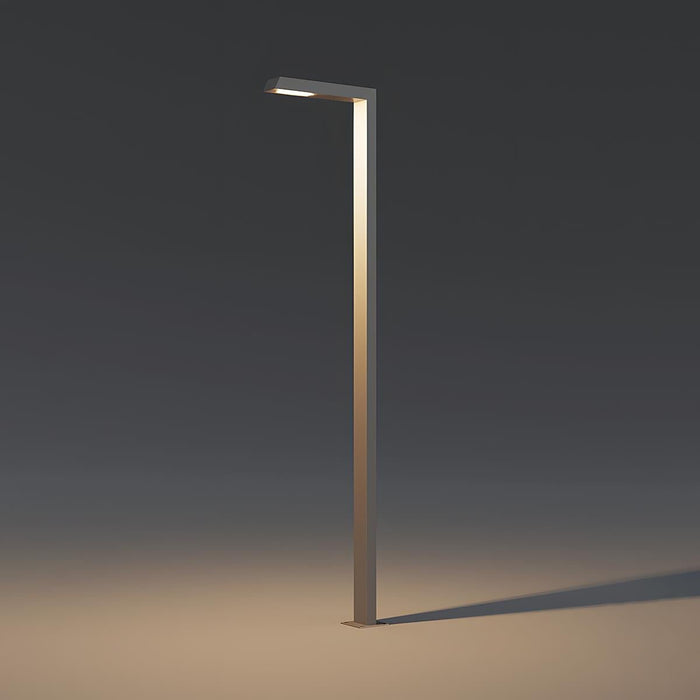 Waterproof LED Black Modern Column Outdoor Pole Street Light - Minimalist Linear Design, Durable Aluminum