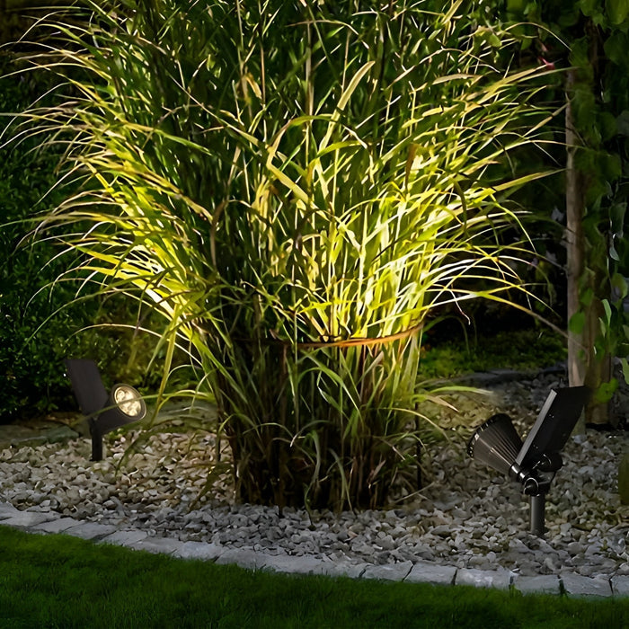 LED Solar Tree Spotlight - Modern Outdoor Landscape Lighting, Garden Accent Light