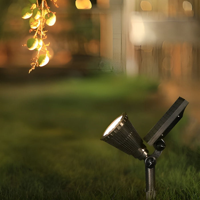 LED Solar Tree Spotlight - Modern Outdoor Landscape Lighting, Garden Accent Light