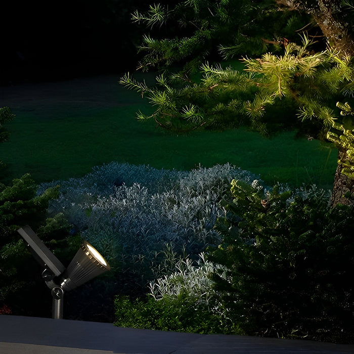 LED Solar Tree Spotlight - Modern Outdoor Landscape Lighting, Garden Accent Light