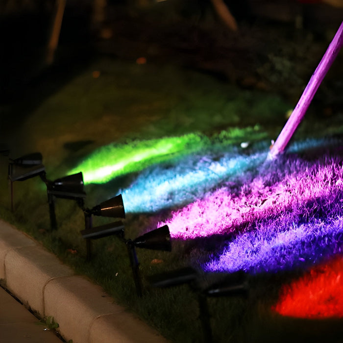 LED Solar Tree Spotlight - Modern Outdoor Landscape Lighting, Garden Accent Light