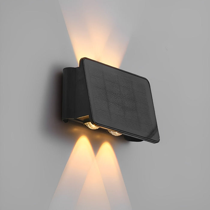 Up-and-Down Solar Wall Light - Outdoor Waterproof Sconce for Modern Architectural Lighting, Driveway, and Patio Illumination