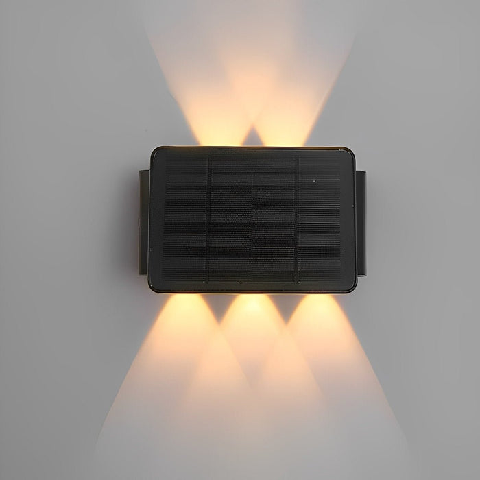 Up-and-Down Solar Wall Light - Outdoor Waterproof Sconce for Modern Architectural Lighting, Driveway, and Patio Illumination
