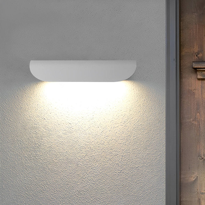 Arc-shaped LED Outdoor Wall Sconce - Waterproof Minimalist Exterior Lighting Fixture, Modern Up/Down Light