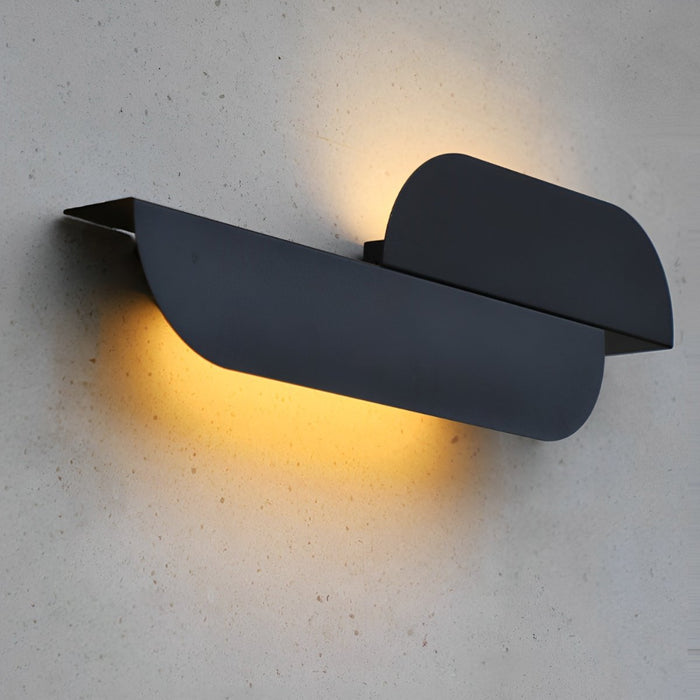 Arc-shaped LED Outdoor Wall Sconce - Waterproof Minimalist Exterior Lighting Fixture, Modern Up/Down Light