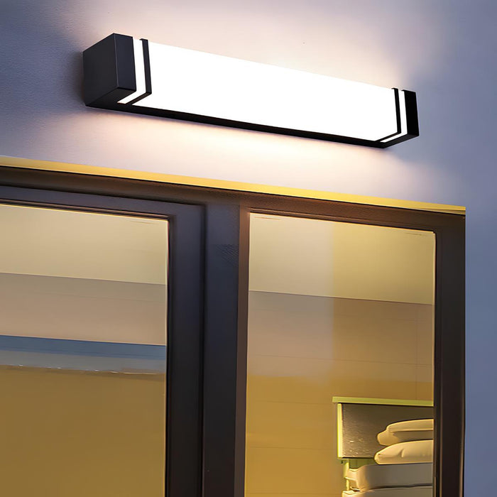 Waterproof LED Outdoor Wall Sconce, Minimalist Rectangle Design, Motion Sensor Ready, High CRI for Porch/Patio/Entryway