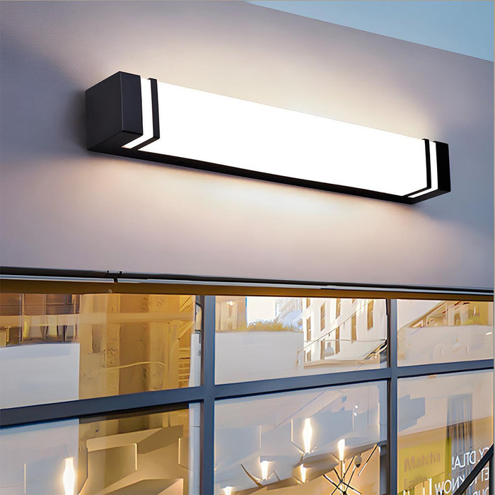 Waterproof LED Outdoor Wall Sconce, Minimalist Rectangle Design, Motion Sensor Ready, High CRI for Porch/Patio/Entryway