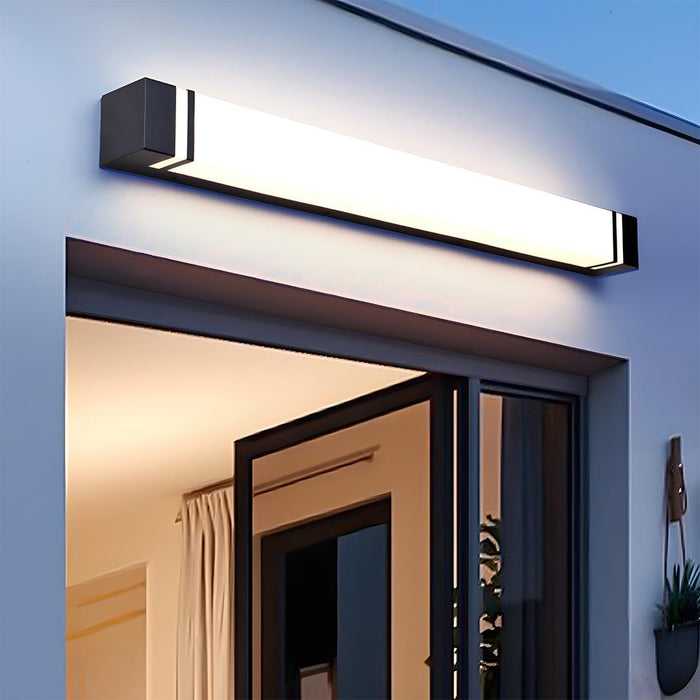 Waterproof LED Outdoor Wall Sconce, Minimalist Rectangle Design, Motion Sensor Ready, High CRI for Porch/Patio/Entryway