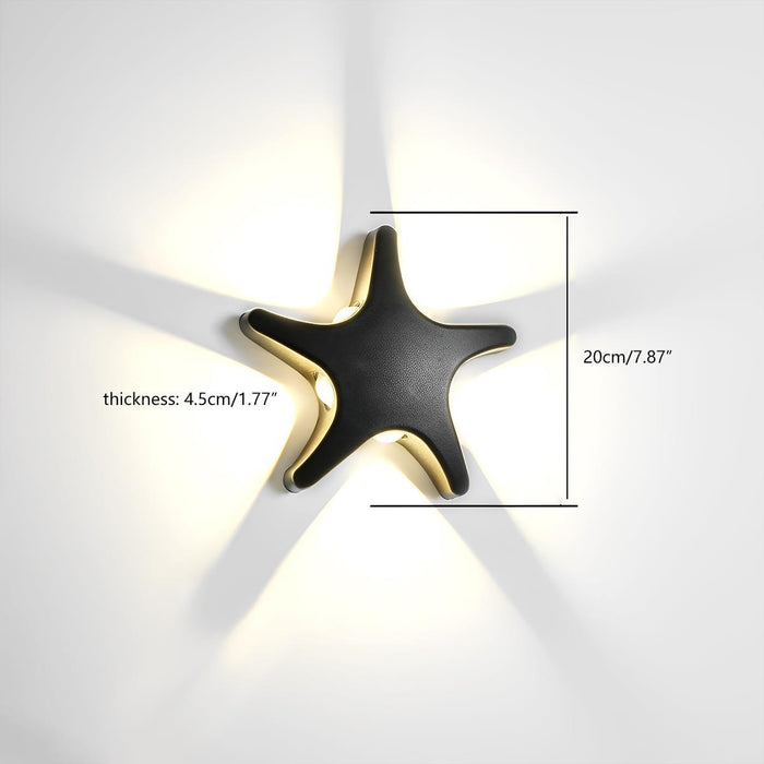 Animal Shape Outdoor LED Wall Light - Waterproof Modern Exterior Sconce, Butterfly/Starfish Design, Black/White Finish