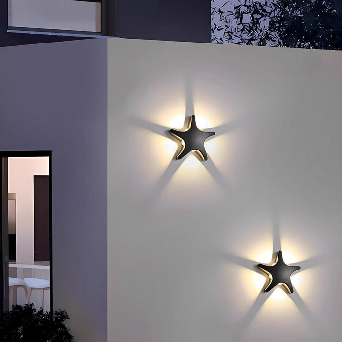 Animal Shape Outdoor LED Wall Light - Waterproof Modern Exterior Sconce, Butterfly/Starfish Design, Black/White Finish