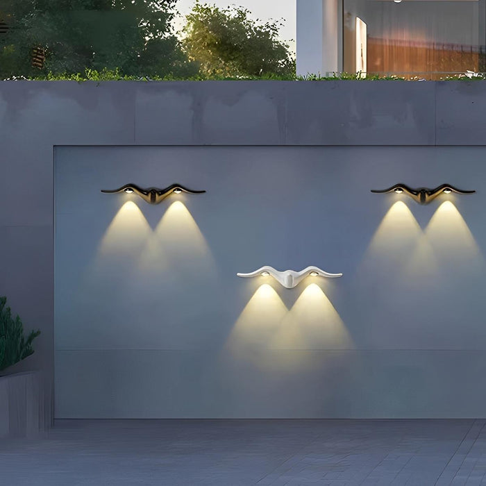 Animal Shape Outdoor LED Wall Light - Waterproof Modern Exterior Sconce, Butterfly/Starfish Design, Black/White Finish