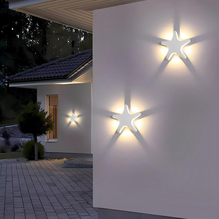 Animal Shape Outdoor LED Wall Light - Waterproof Modern Exterior Sconce, Butterfly/Starfish Design, Black/White Finish