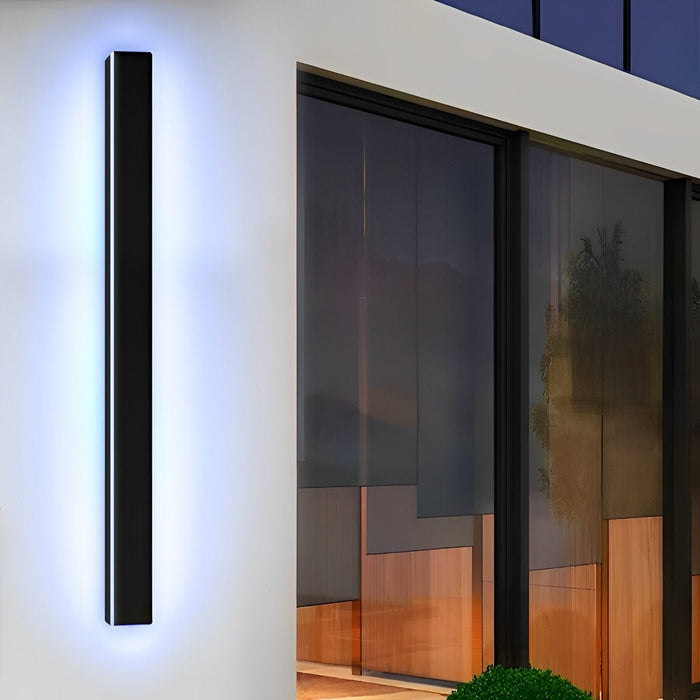 Modern Black LED Wall Sconce, IP65 Waterproof Exterior Strip Light for Patio/Porch/Entryway