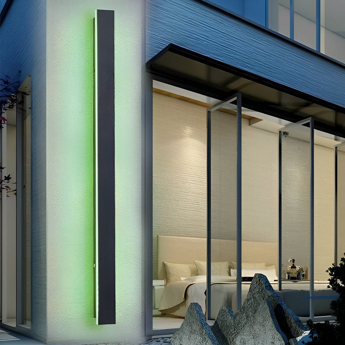 Modern Black LED Wall Sconce, IP65 Waterproof Exterior Strip Light for Patio/Porch/Entryway