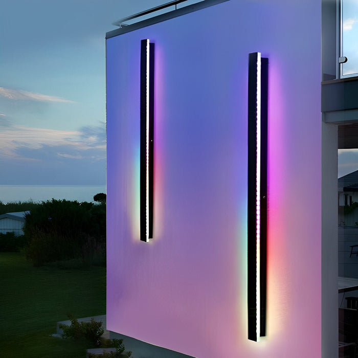 Modern Black LED Wall Sconce, IP65 Waterproof Exterior Strip Light for Patio/Porch/Entryway