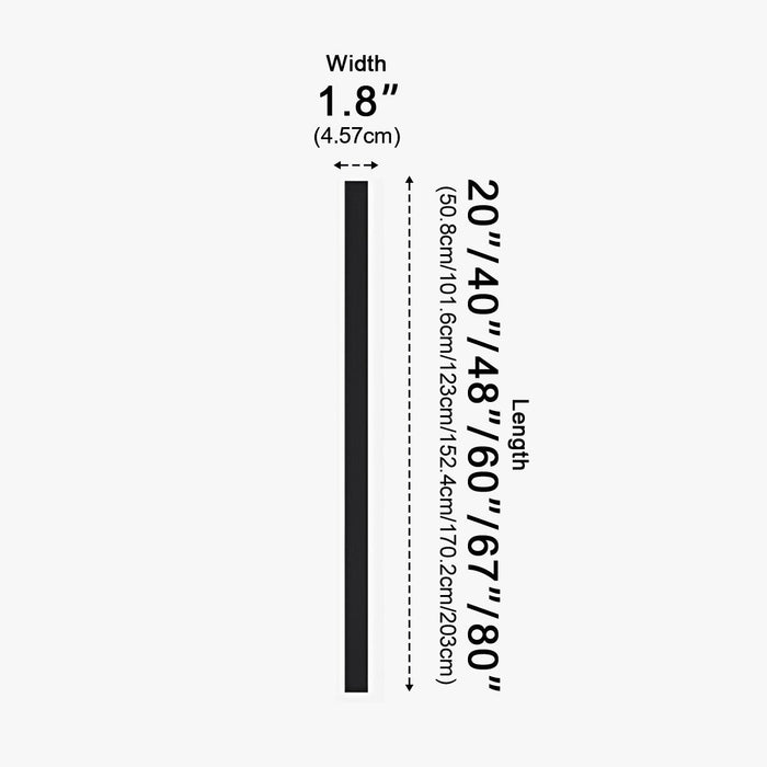Modern Black LED Wall Sconce, IP65 Waterproof Exterior Strip Light for Patio/Porch/Entryway