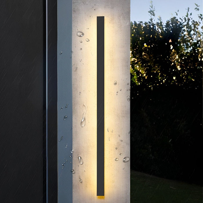 Modern Black LED Wall Sconce, IP65 Waterproof Exterior Strip Light for Patio/Porch/Entryway