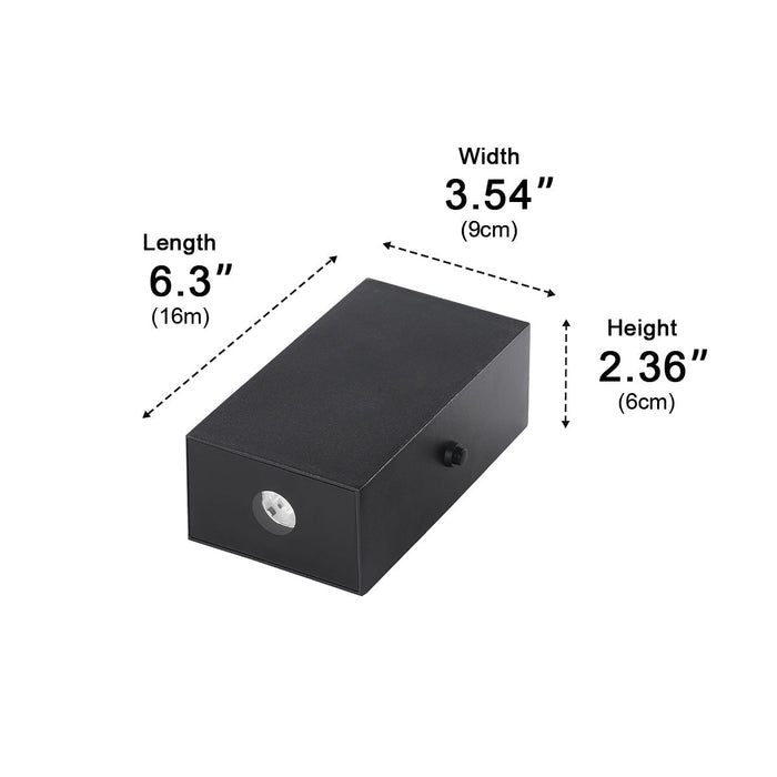Outdoor Wall Washer Spot Light - Waterproof Black Up/Down LED Exterior Lighting, Die-cast Aluminum Housing for Porch, Yard, Corridor