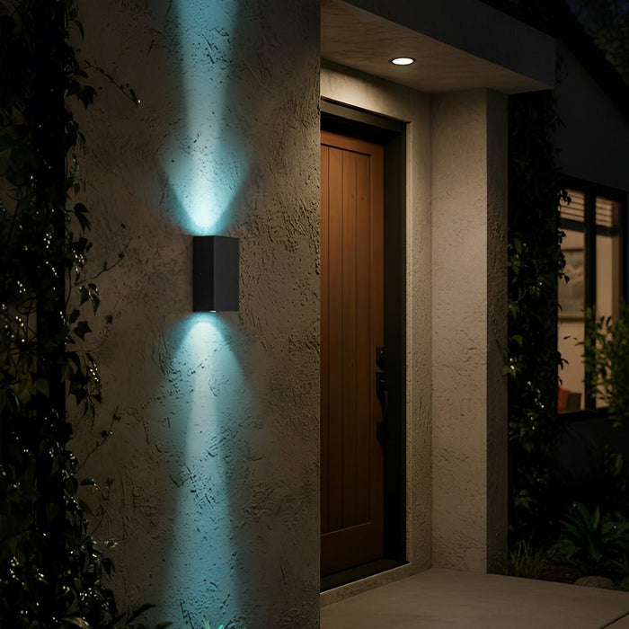 Outdoor Wall Washer Spot Light - Waterproof Black Up/Down LED Exterior Lighting, Die-cast Aluminum Housing for Porch, Yard, Corridor