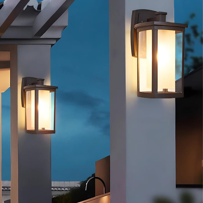 Modern Farmhouse Outdoor LED Wall Light - Waterproof Porch Sconce, Die-Cast Aluminum Construction