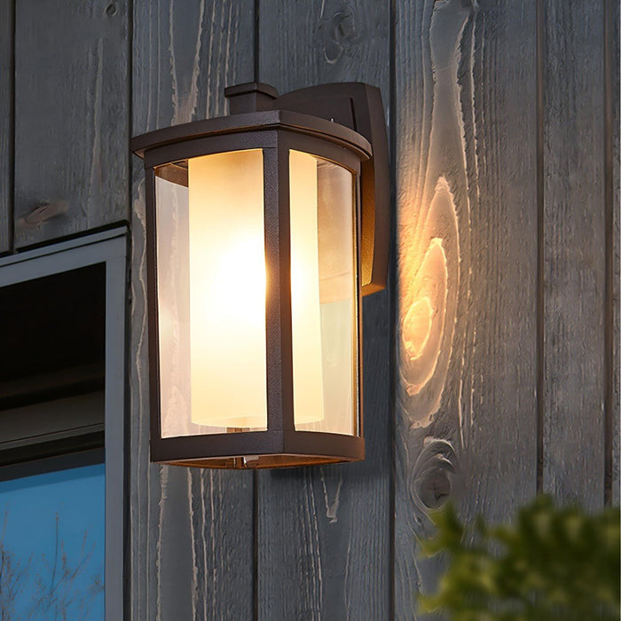 Modern Farmhouse Outdoor LED Wall Light - Waterproof Porch Sconce, Die-Cast Aluminum Construction